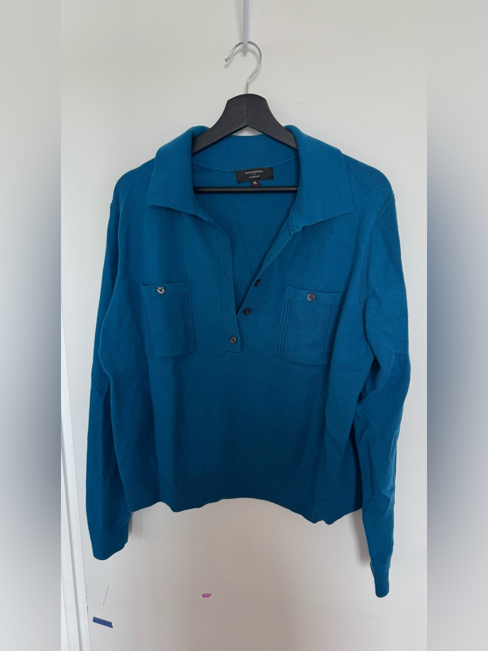 Banana Republic Teal Knit Polo Sweater - Women